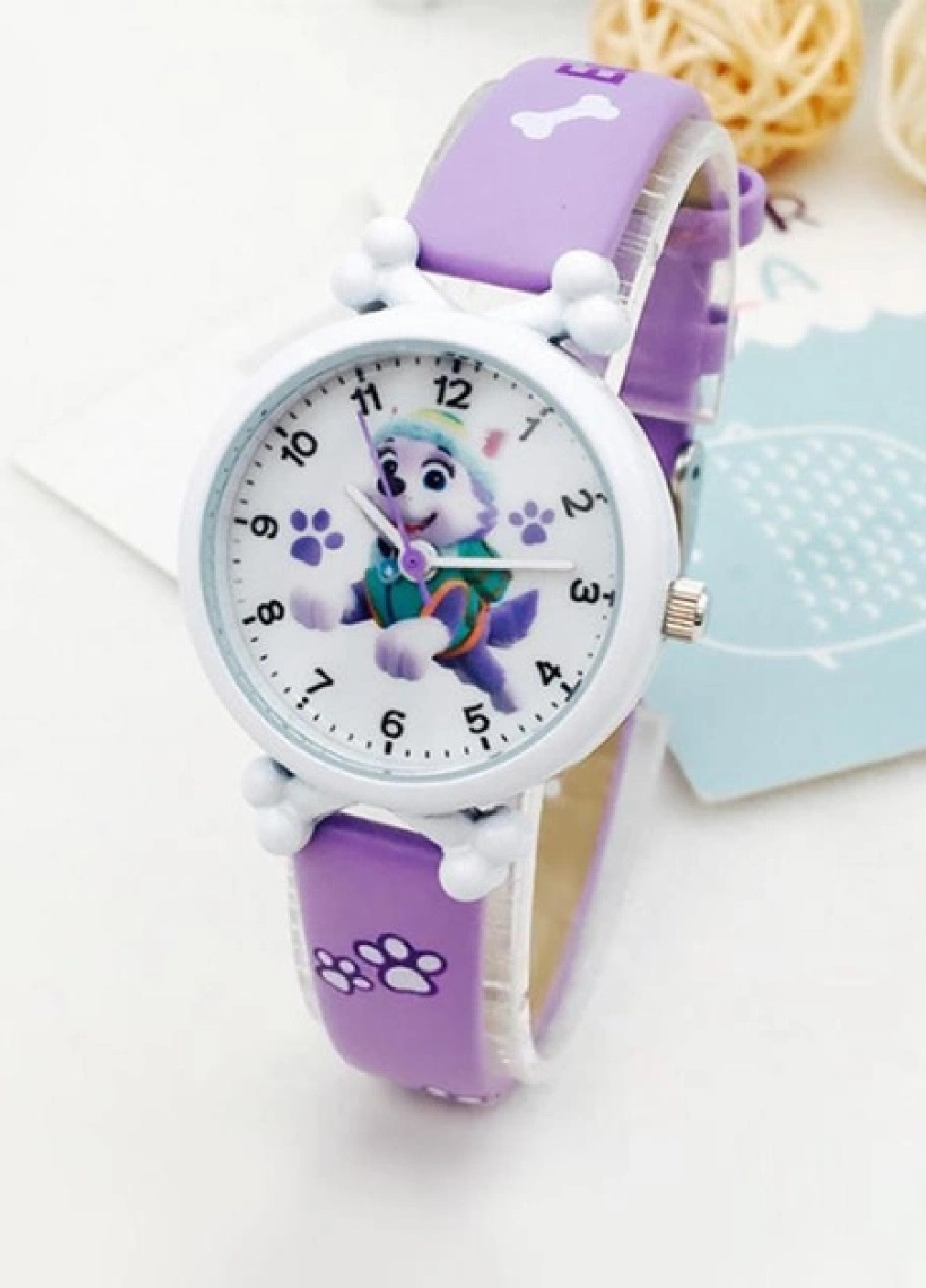 Дитячий наручний годинник для дітей дівчаток хлопчиків з персонажем Еверест щенячий патруль (476071-Prob) Фіолетовий Unbranded (276249322)