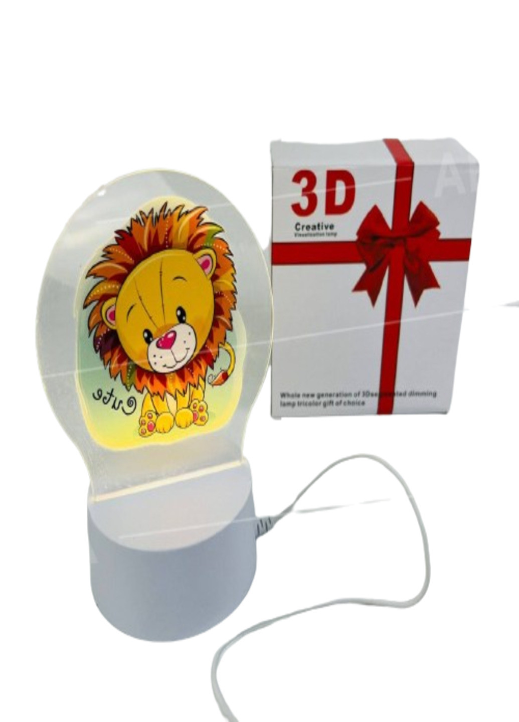 Светильник ночник "Лев", планшет USB 3D (271700424)