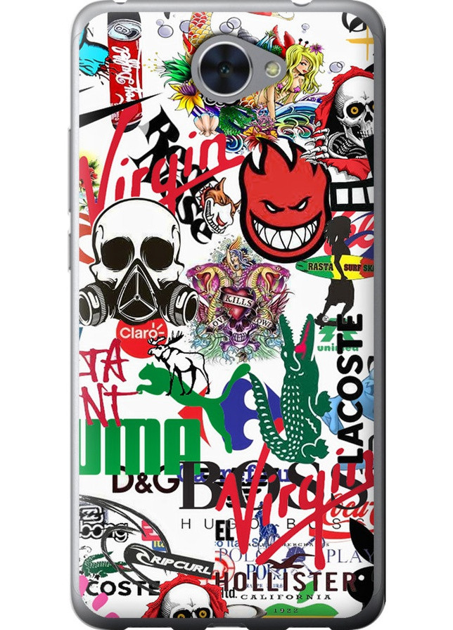 Силіконовий чохол 'Many different logos' для Endorphone Huawei Y7 2017 (257879348)