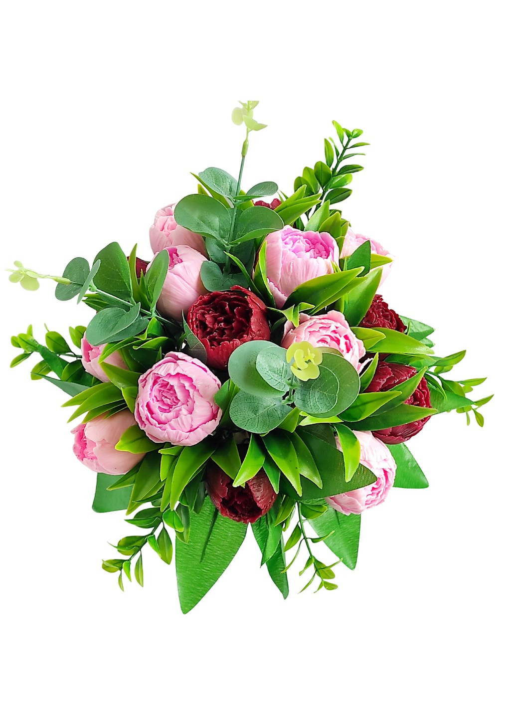 Большая подарочная композиция цветов из мыла "Пионы" в гипсовой вазе Bila Lileya (259787371)