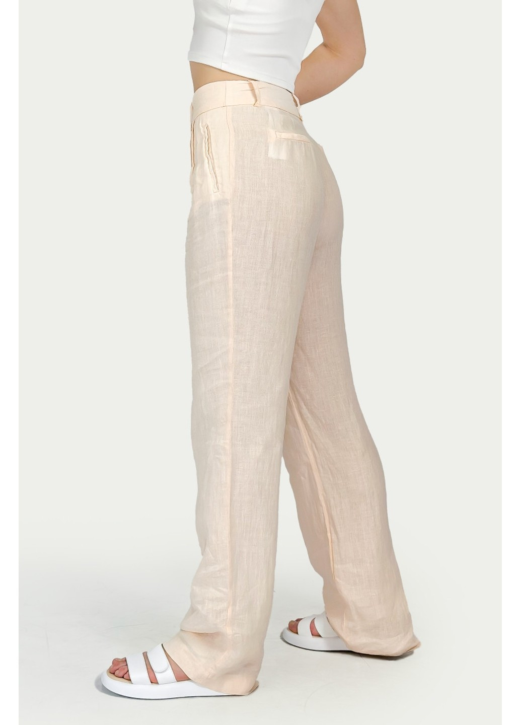 Персиковые кэжуал летние прямые брюки Zara