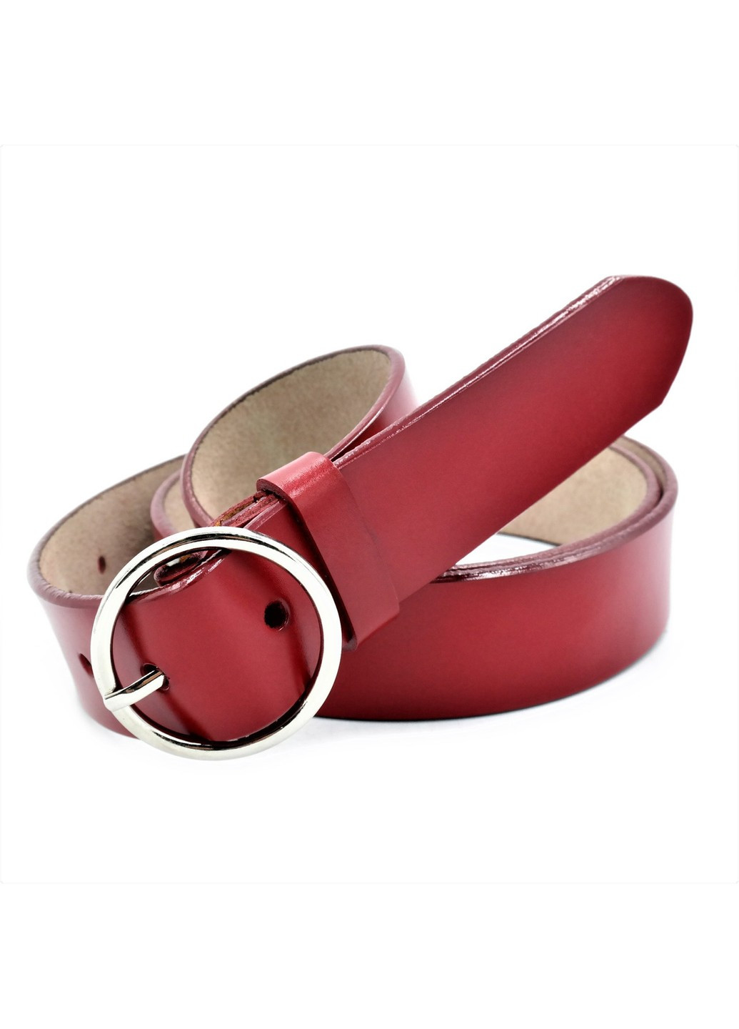 Кожаный женский ремень Weatro Красный koz-zh35-kit-040 Le-Mon (272597044)