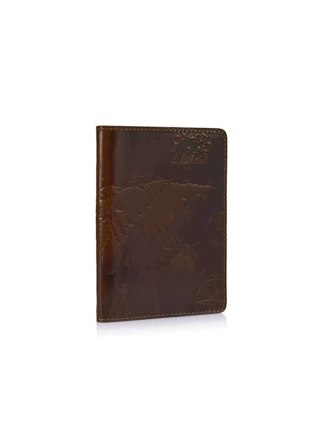 Кожаная обложка на паспорт HiArt PC-01 7 Wonders of the World оливковая Оливковый Hi Art (268371501)
