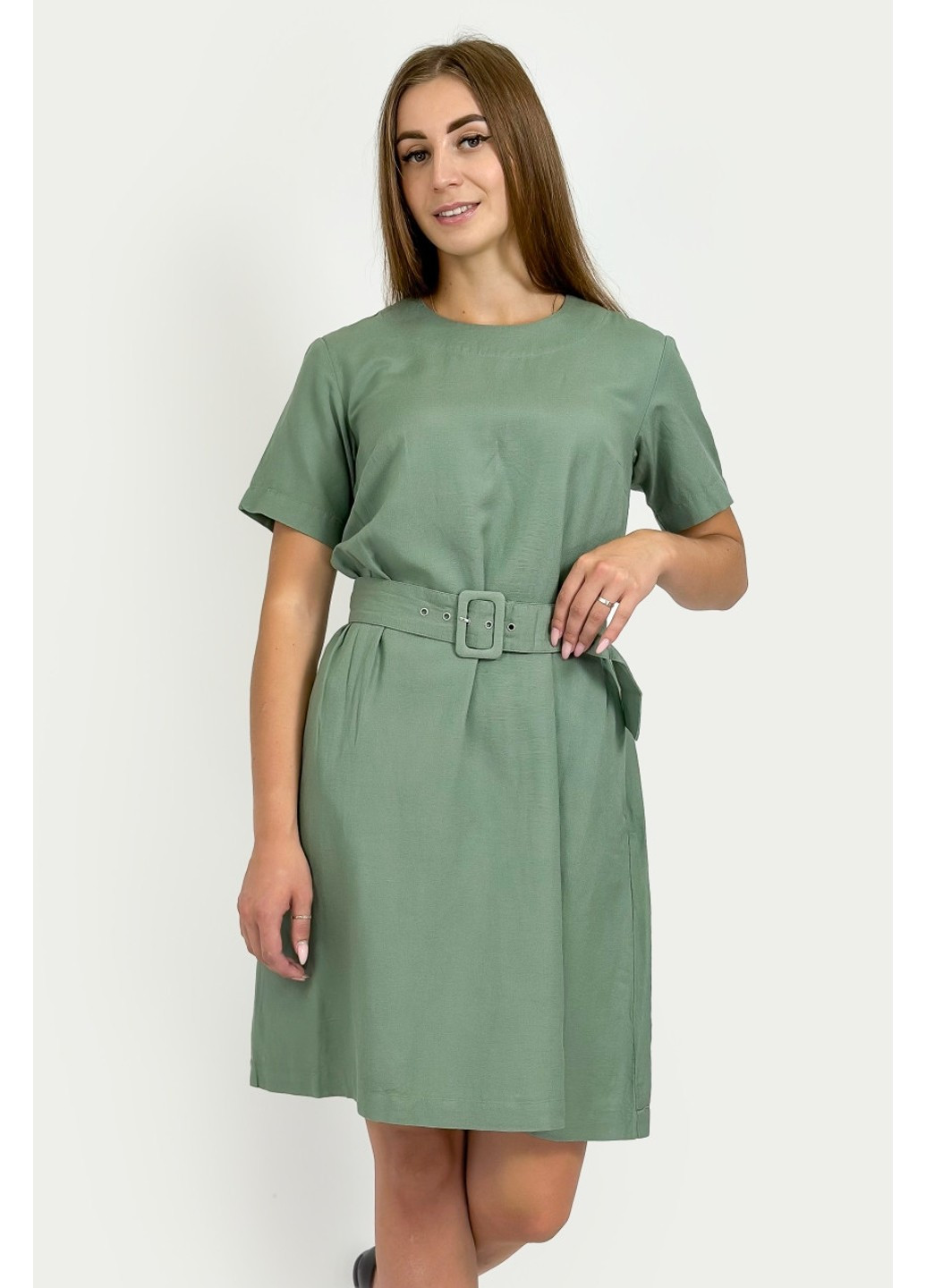Зелена повсякденний сукня fsc110128-534 а-силует Finn Flare однотонна
