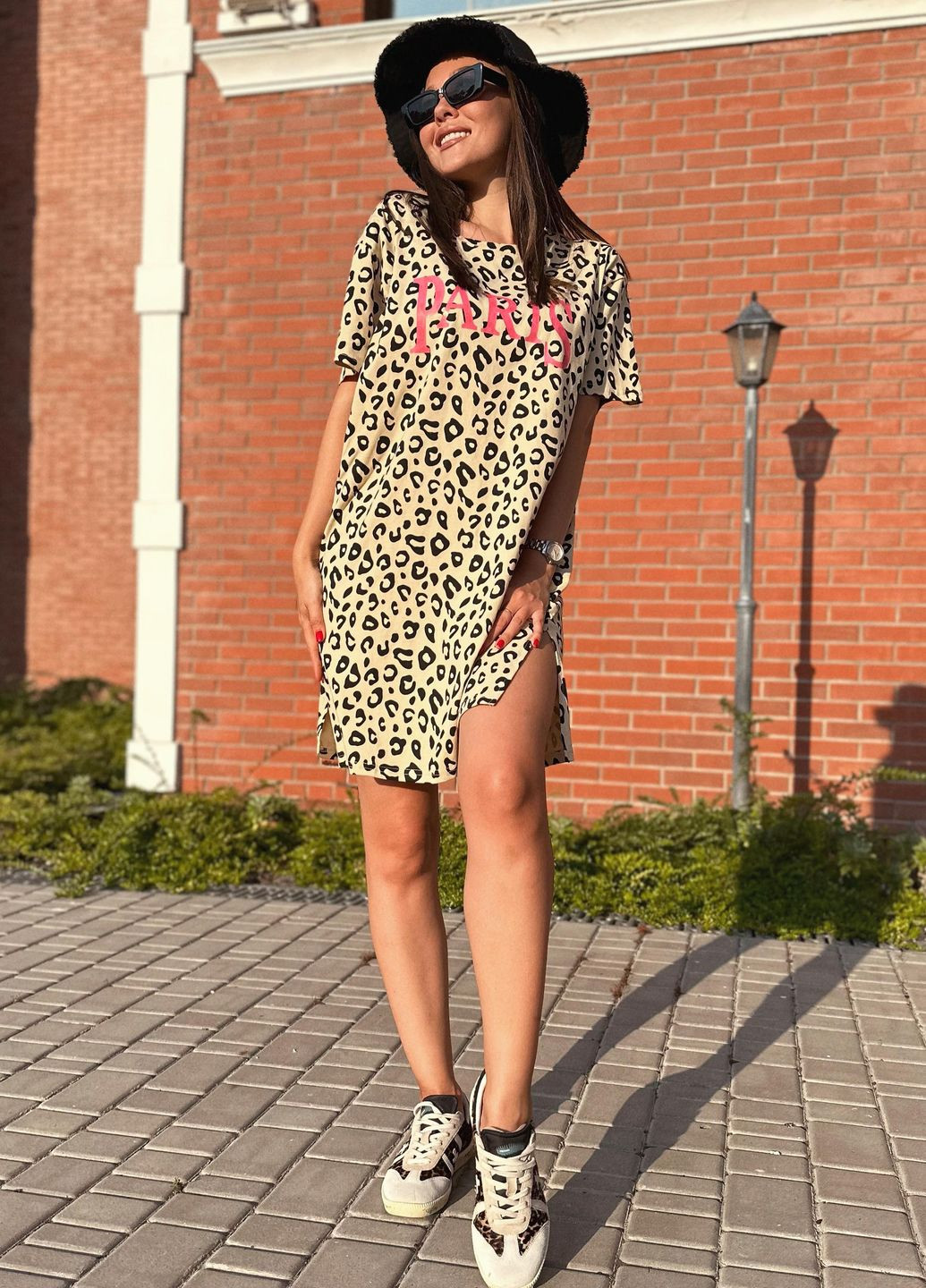 Туніка жіноча кольору леопард з написом Let's Shop (260024750)