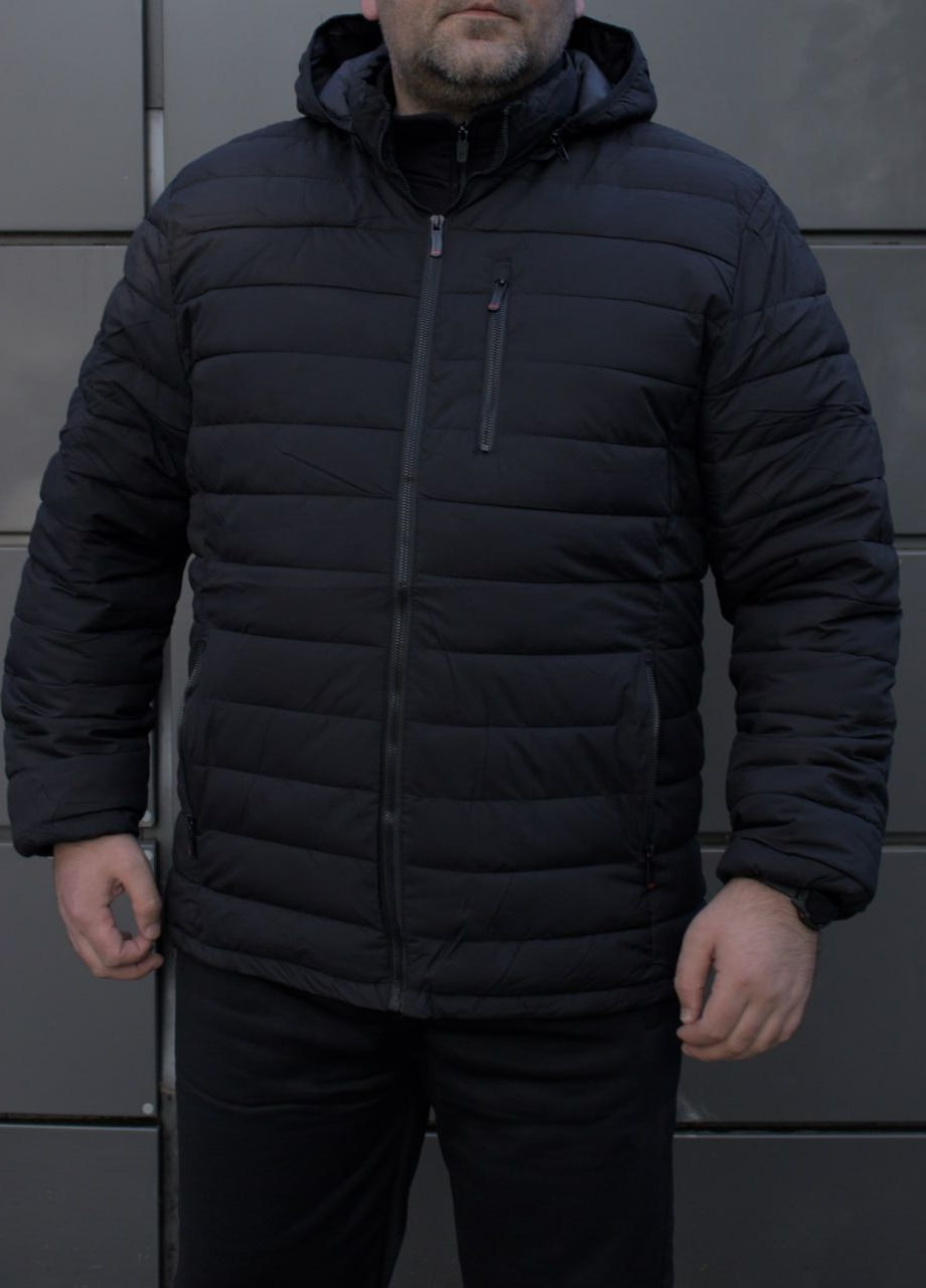 Чорна демісезонна утеплена стьобана куртка Vakko