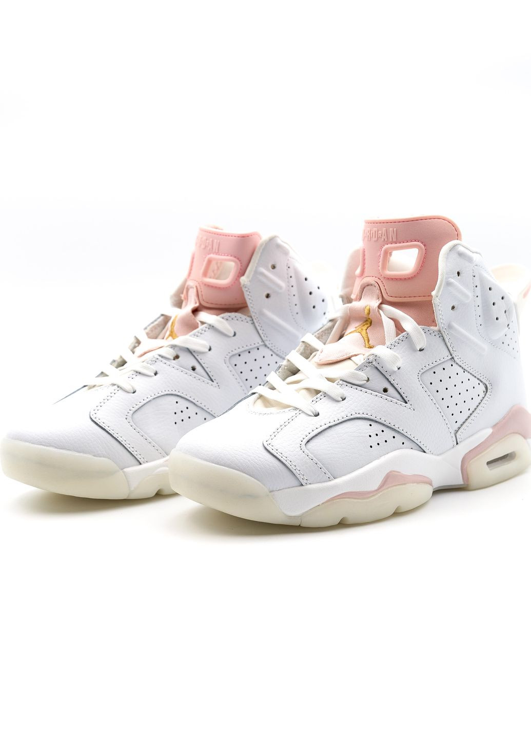 Білі осінні кросівки жіночі white pink, вьетнам Nike Air Jordan 6 Retro