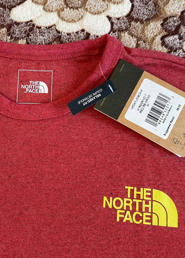 Бордовая футболка The North Face TNF Re-grind back print t-shirt in burgundy