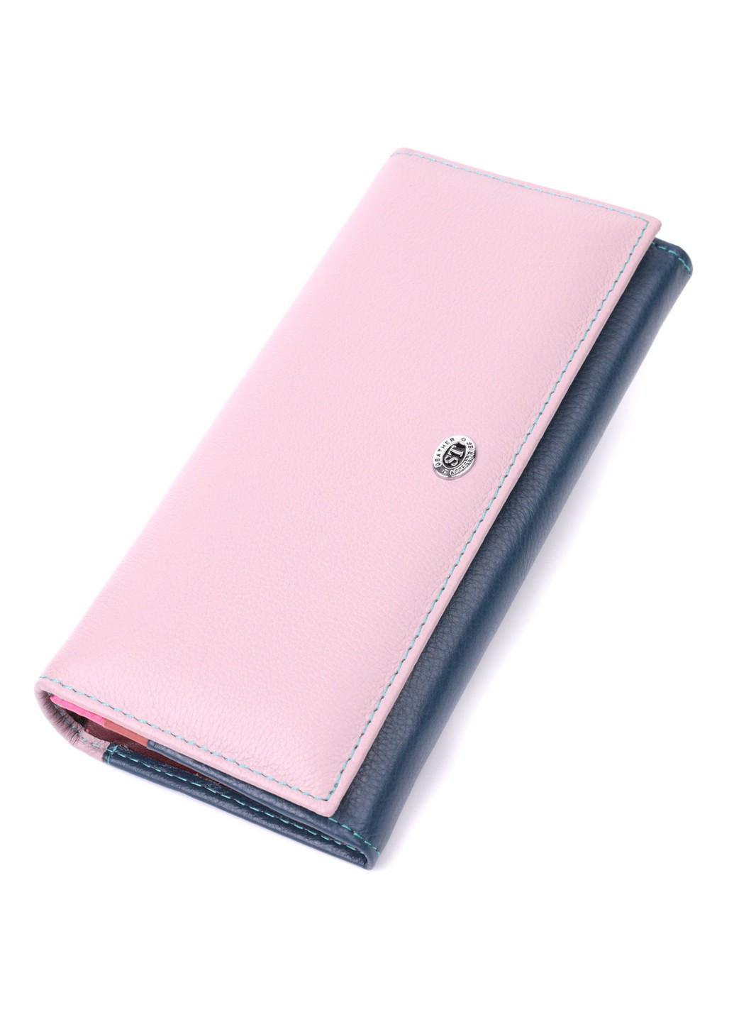 Жіночий практичний гаманець з натуральної шкіри 22521 Різнокольоровий st leather (277980422)