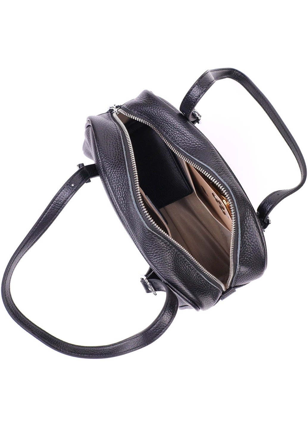 Интересная сумка-клатч со съемными ручками из натуральной кожи 22078 Черная Vintage (260359833)