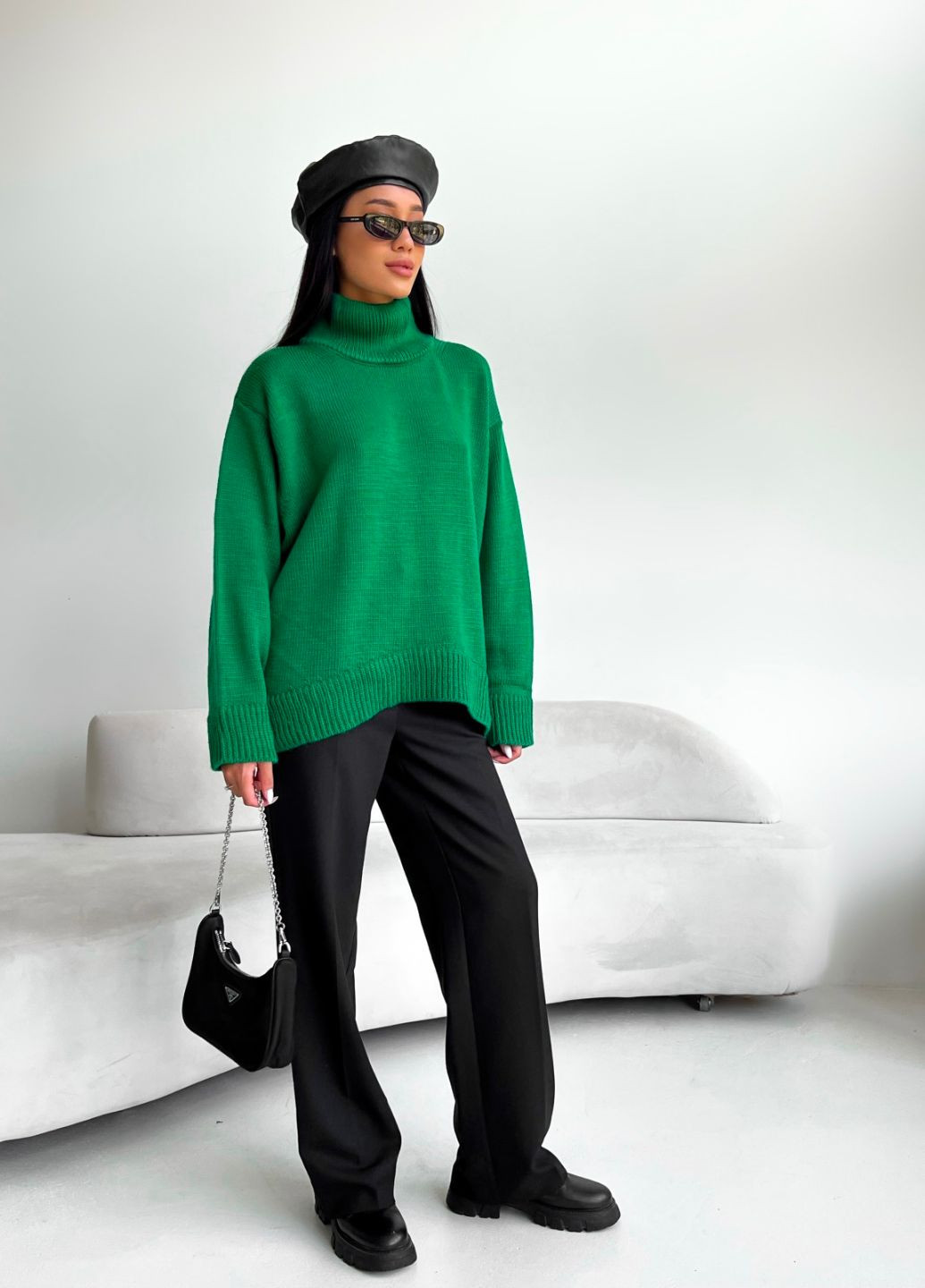 Зелений светр жіночий oversize однотонний Massimo