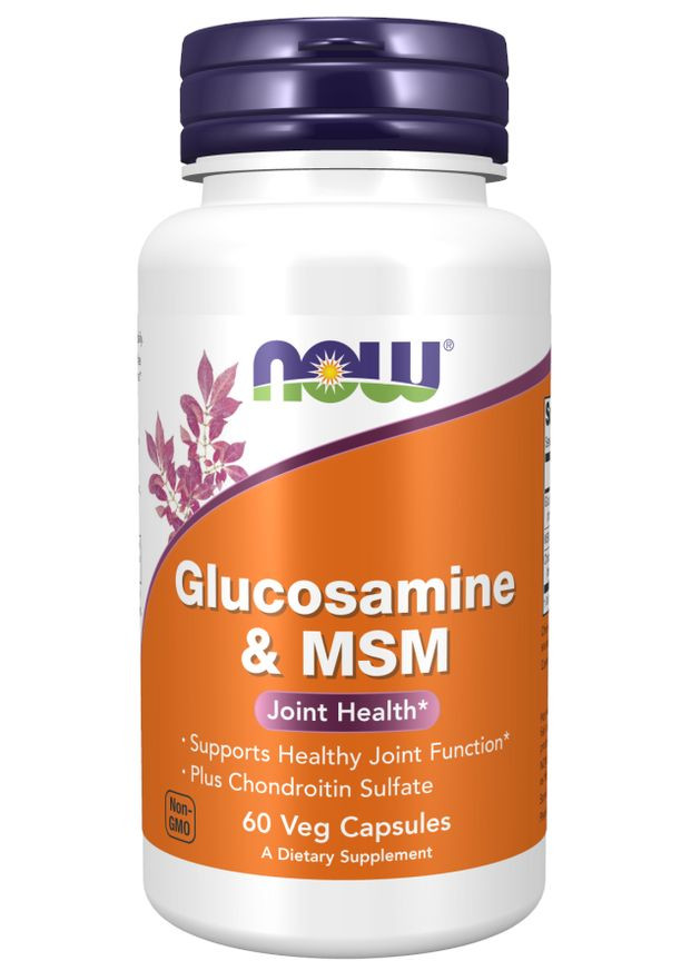 Глюкозамін з MСM Glucosamine & MSM 60 veg caps Now (269138264)