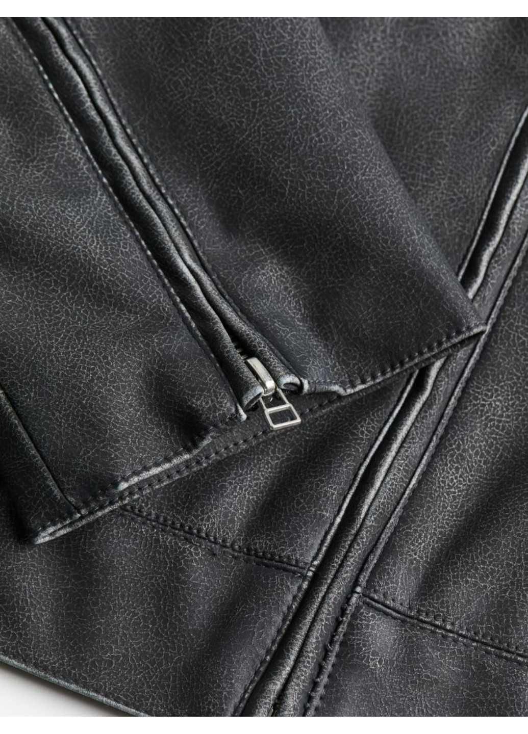 Темно-сіра демісезонна жіноча куртка з еко-шкіри н&м (56249) xs темно-сіра H&M