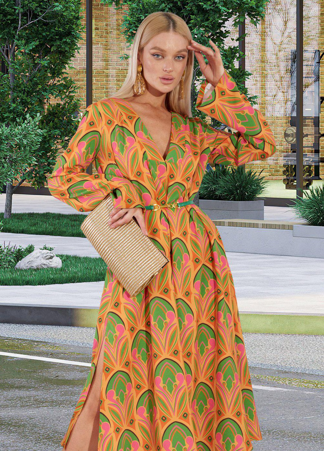 Оранжевое сукнi норма вільне легке плаття (5229) Lemanta