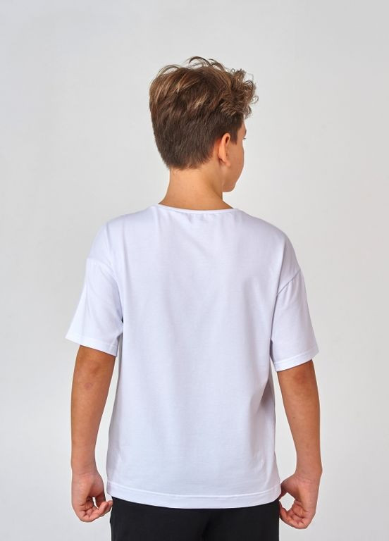 Белая детская футболка | 95% хлопок | демисезон | 146, 152, 158, 164 | высокое качество и удобство белый Smil