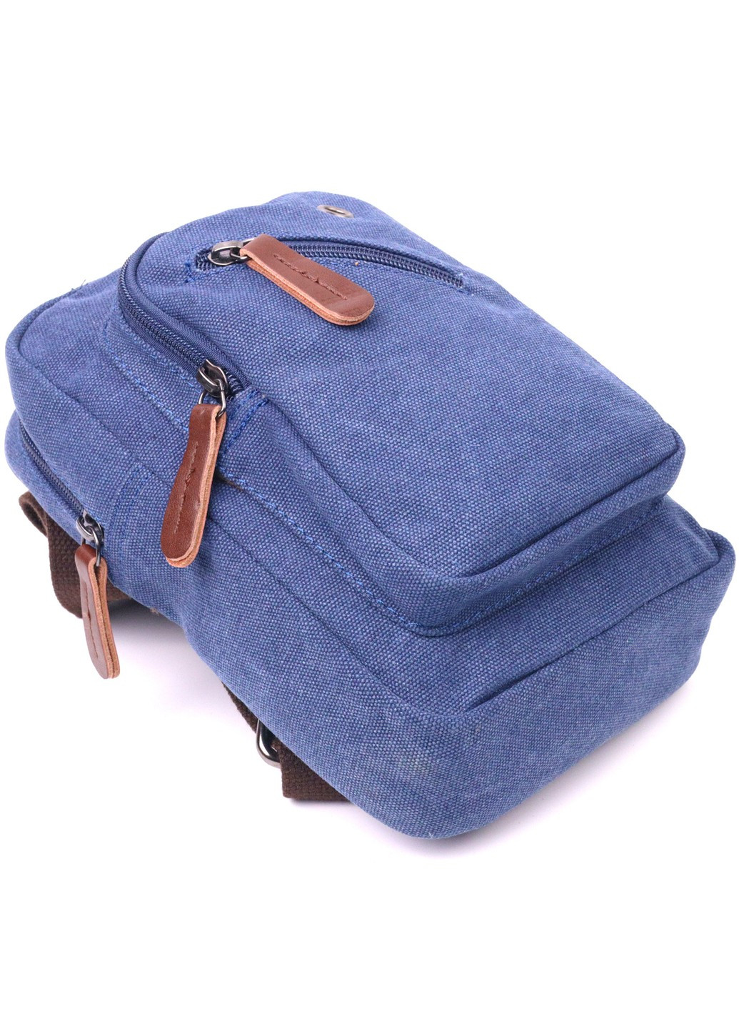 Компактна сумка через плече із щільного текстилю 21232 Синя Vintage (258267809)