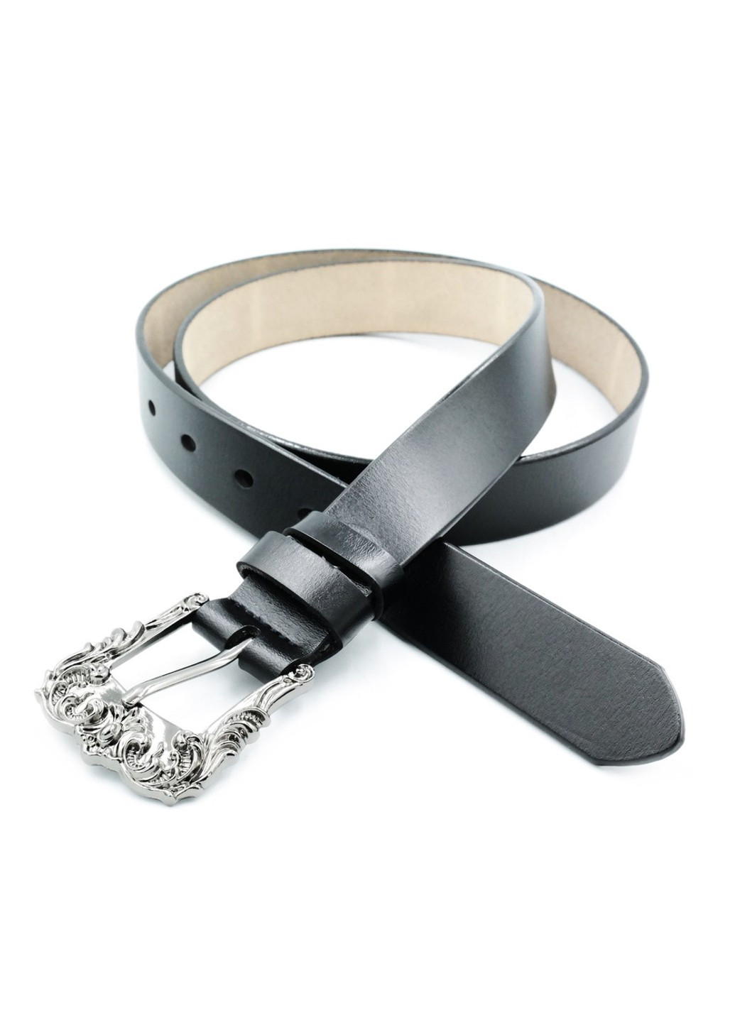 Женский кожаный ремень 2,8х100-115 см Черный kit-3cm-kozh-0029 Weatro (267406562)