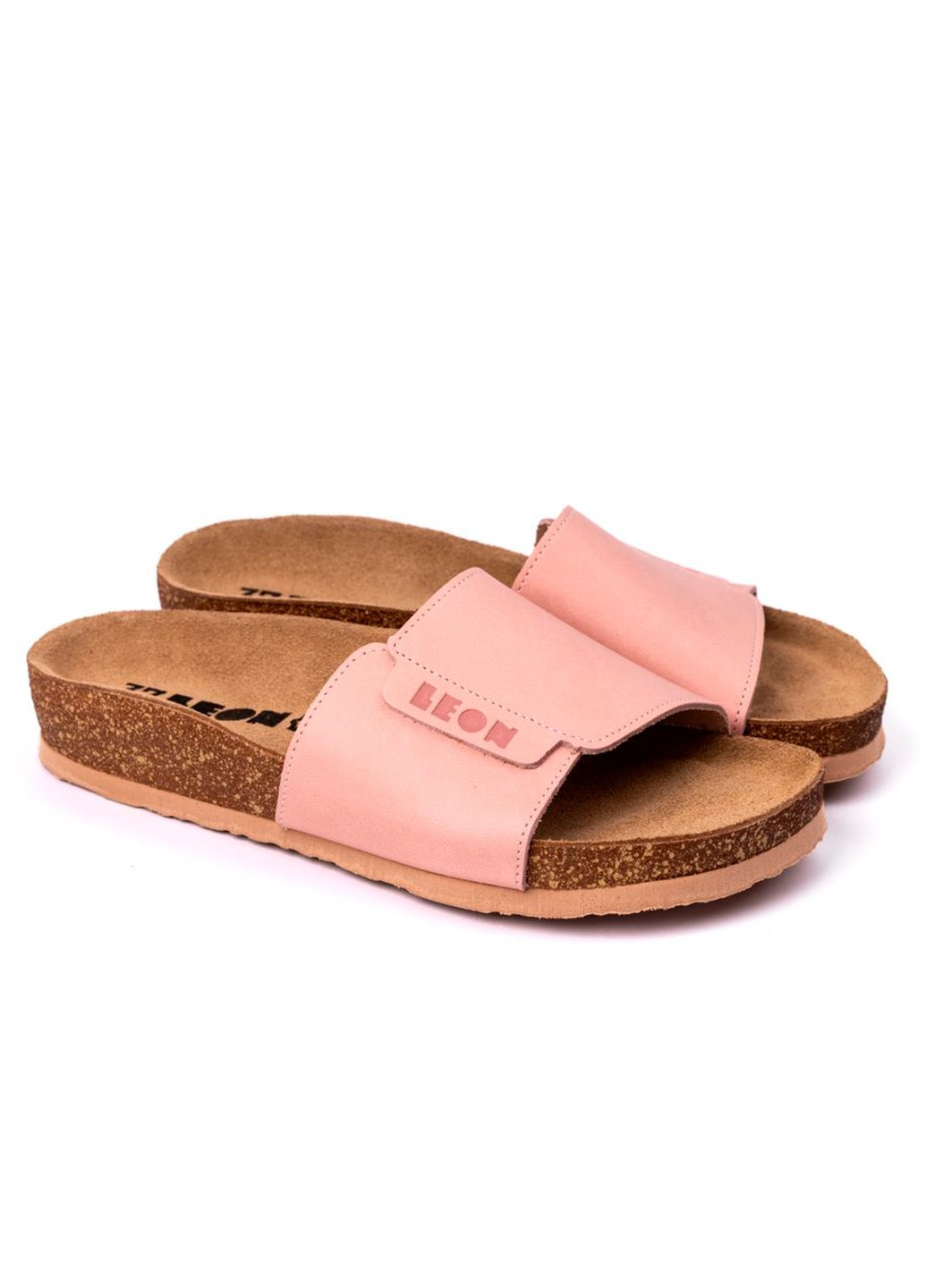 Розовые шлепанцы женские кожаные mia ii orlando, rose Leon