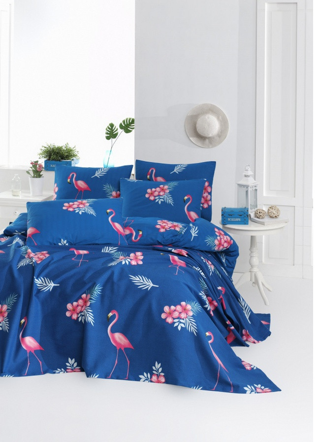 Покрывало пике Home Perfect - Flamingo голубой 160*235 Lotus (258482972)