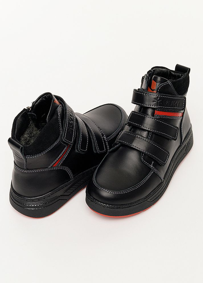 Черные зимние ботинки для мальчика цвет черный цб-00223279 Yuki