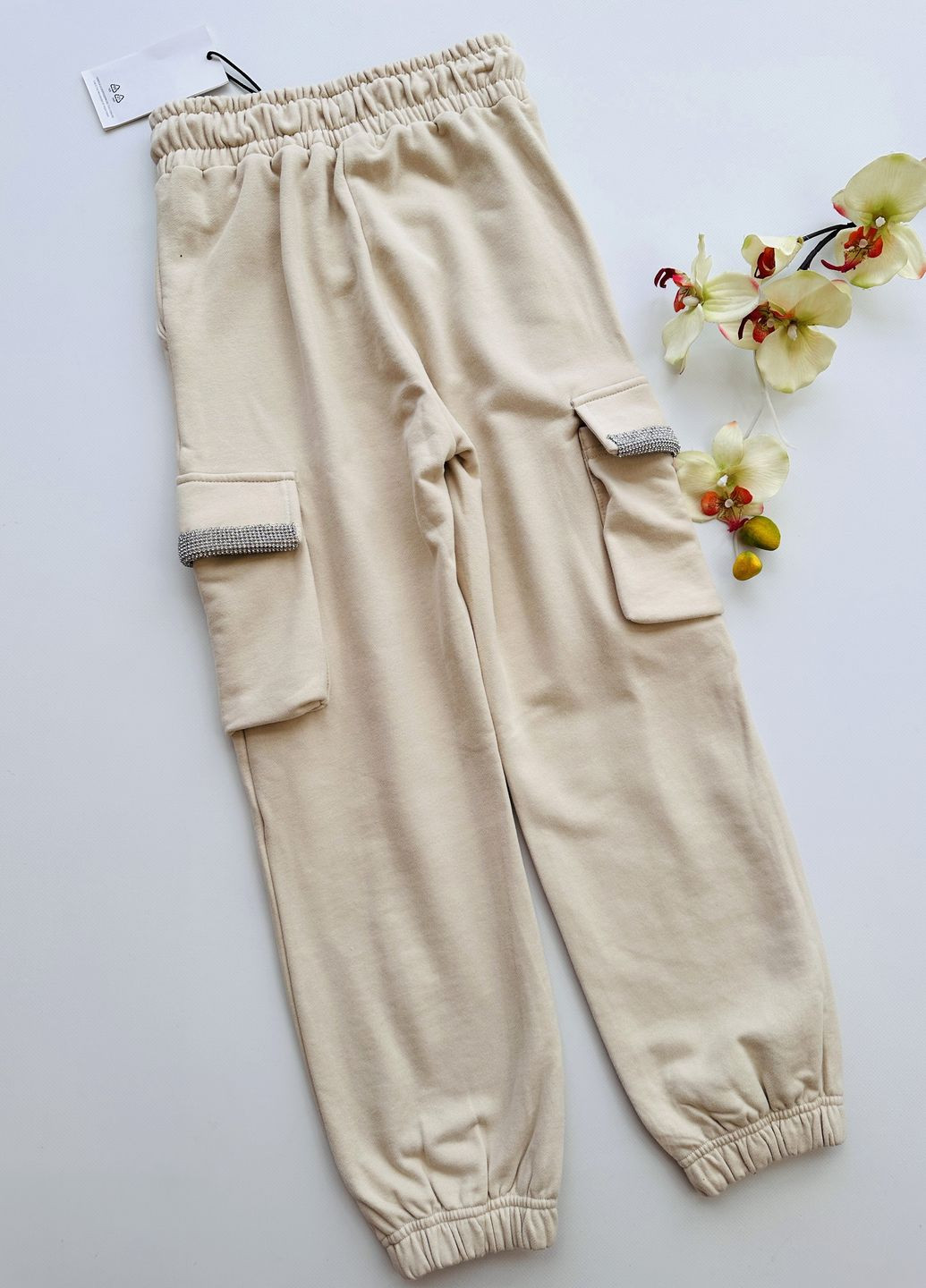 Бежевый демисезонный костюм для девочки джогери + свитшот tbt2417/2418 брючный To Be Too