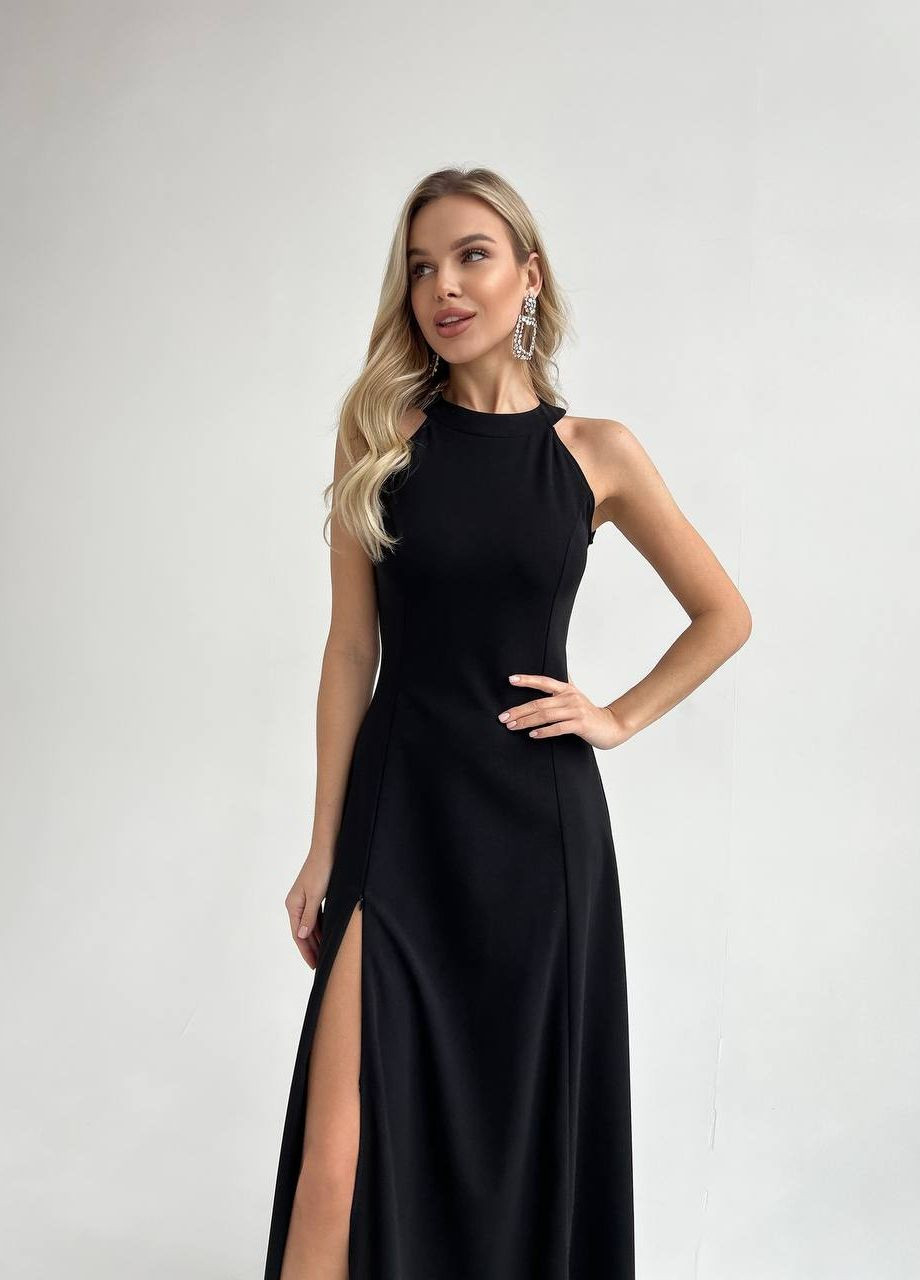 Чорна жіноча сукня креп-дайвінг No Brand