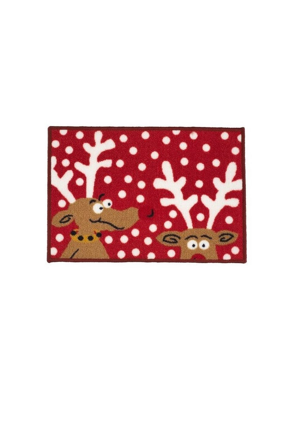 Новорічний килимок з оленями придверний 40х60см нейлон No Brand (266137851)