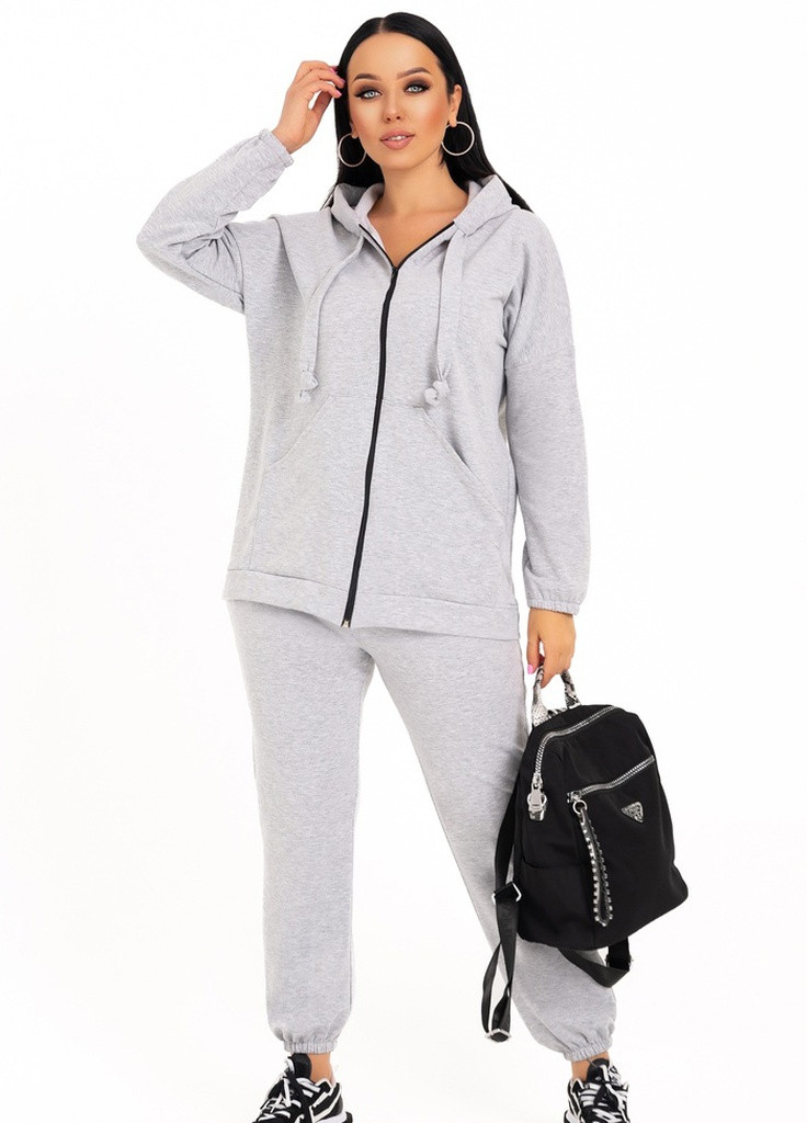 Спортивний костюм жіночий сірий Let's Shop (258424985)
