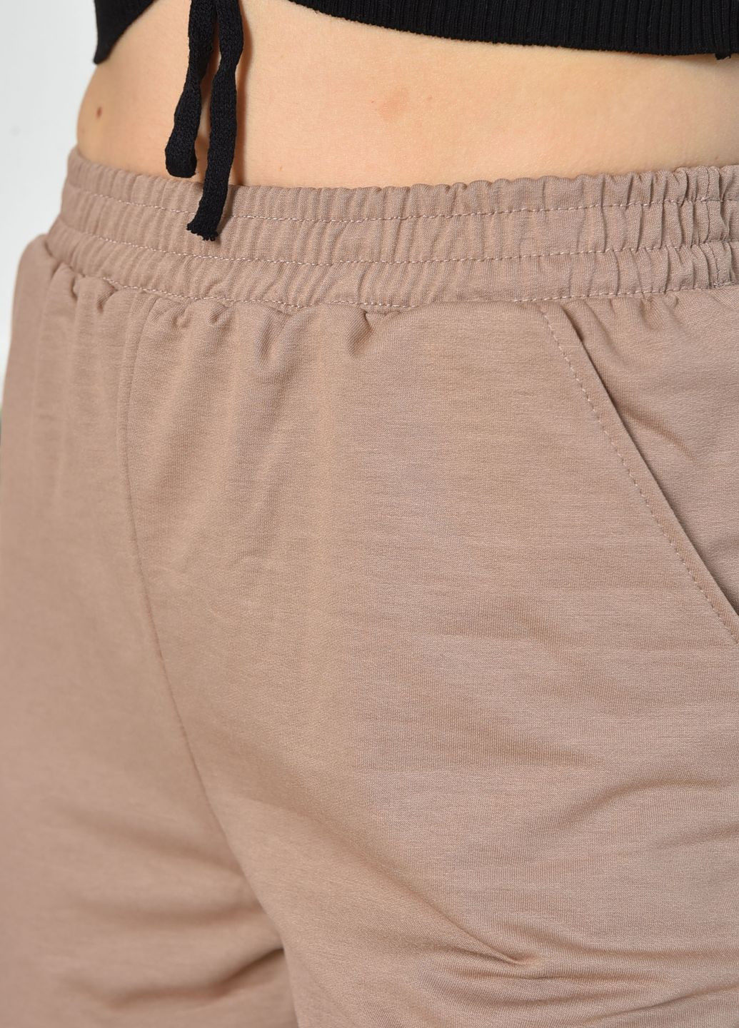 Спортивні штани жіночі кольору мокко Let's Shop (260134369)