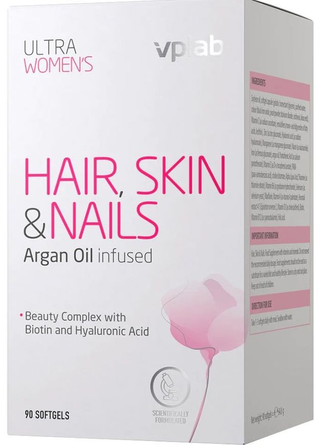 Жіночі мультивітаміни для волосся, шкіри та нігтів Vp Lab Ultra Women's Hair, Skin & Nails 90softgels VPLab Nutrition (260631894)