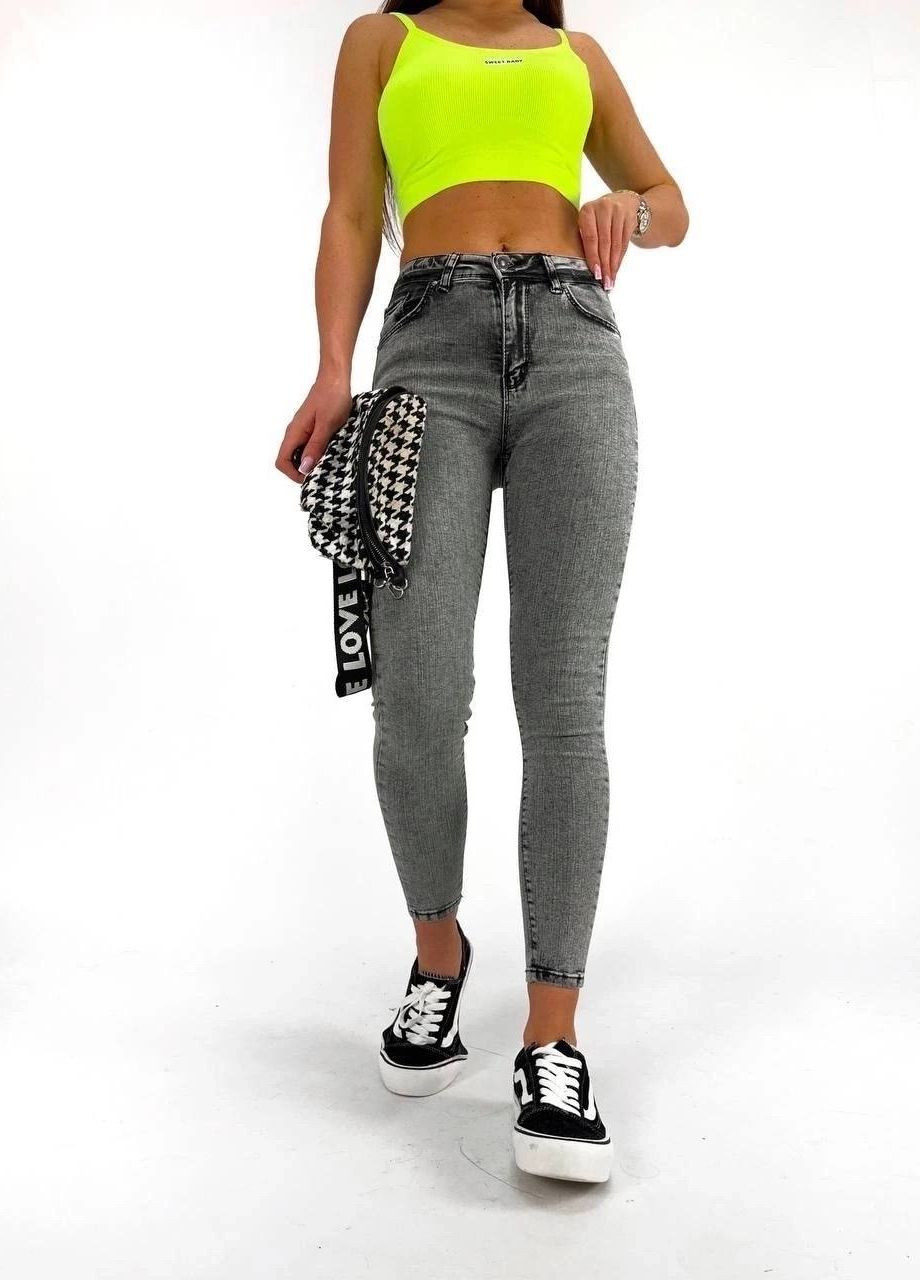 Стильні еластичні жіночі джинси скині, сірі джинси. 1 No Brand - (265221542)