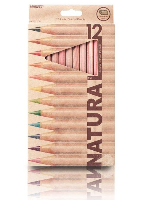 Набор карандашей 12 цв. Jumbo Natural + точилка Marco (264074203)