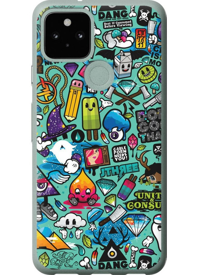 Силіконовий чохол 'Стікер бомбінг 1' для Endorphone Google Pixel 5 (257952482)