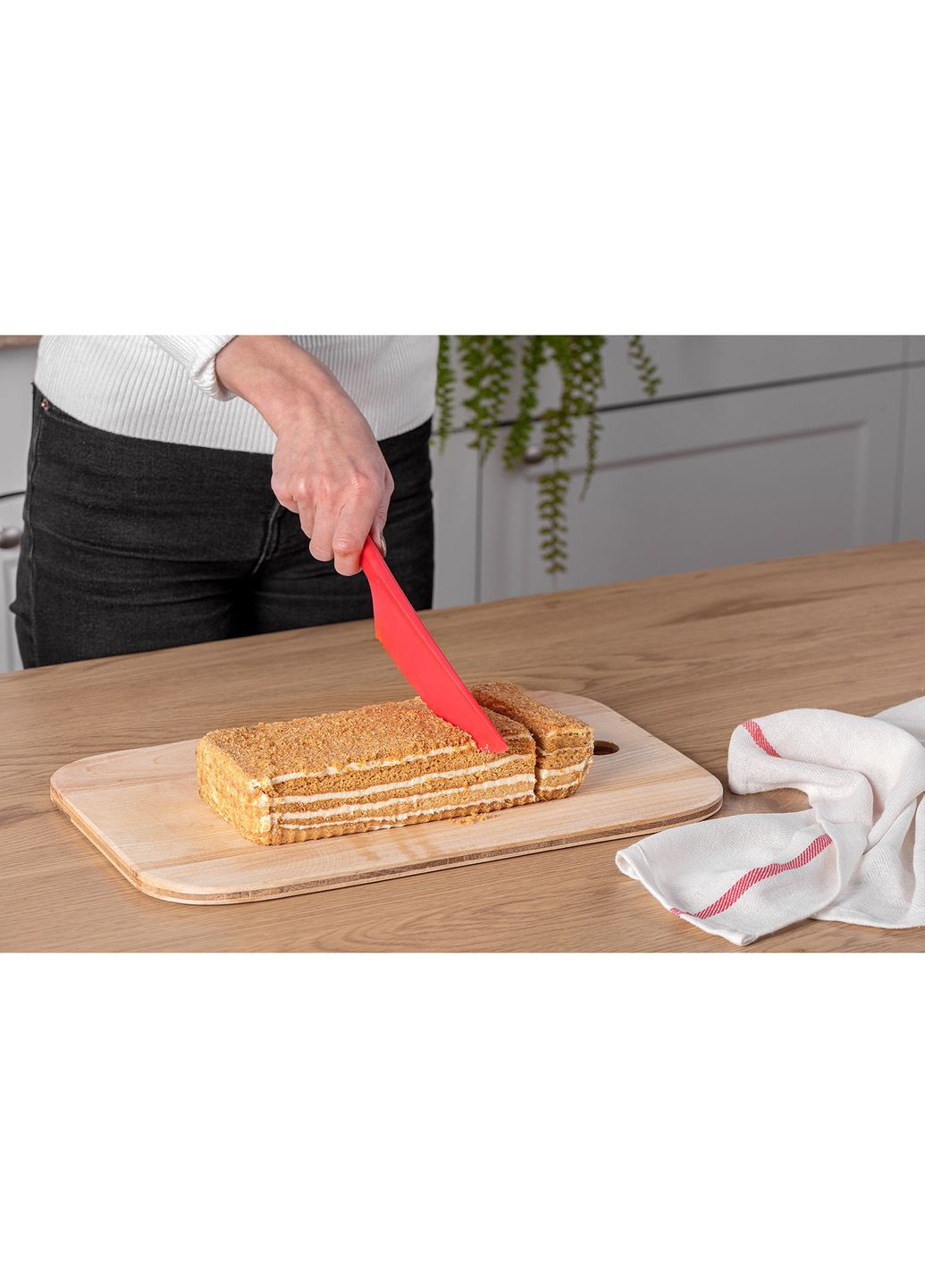 Комплект коврик силиконовый для раскатки теста, выпечки и заморозки полуфабрикатов 25х35 см и нож пластиковый A-Plus (268662987)
