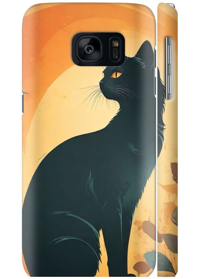 3D пластиковий матовий чохол 'Чорна кішка' для Endorphone Samsung Galaxy S7 G930F (275649034)