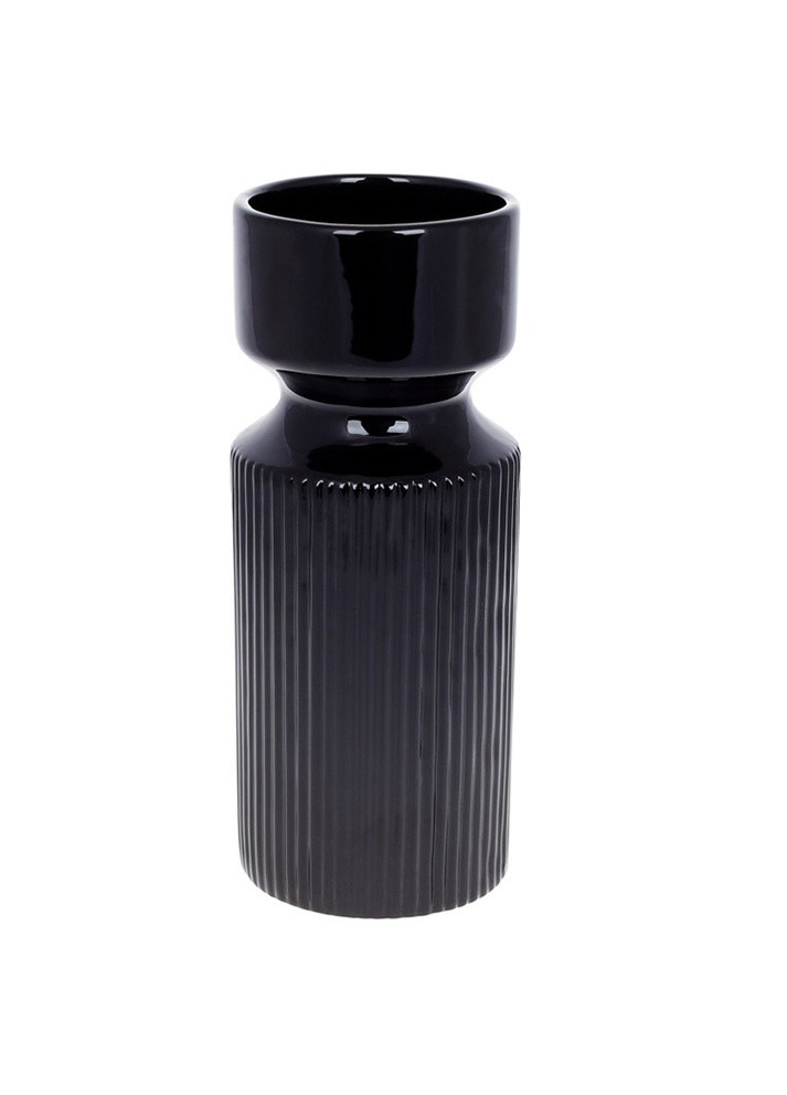 Ваза керамічна колір чорний ЦБ-00221022 BonaDi (259961127)