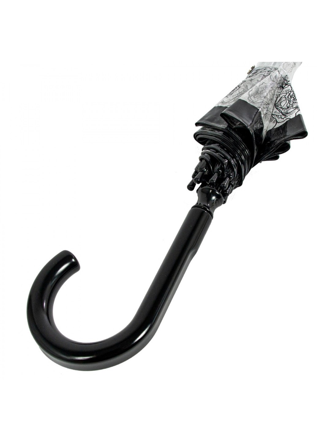 Женский механический зонт-трость Birdcage-2 L042 Black Rose (Черная роза) Fulton (262449436)