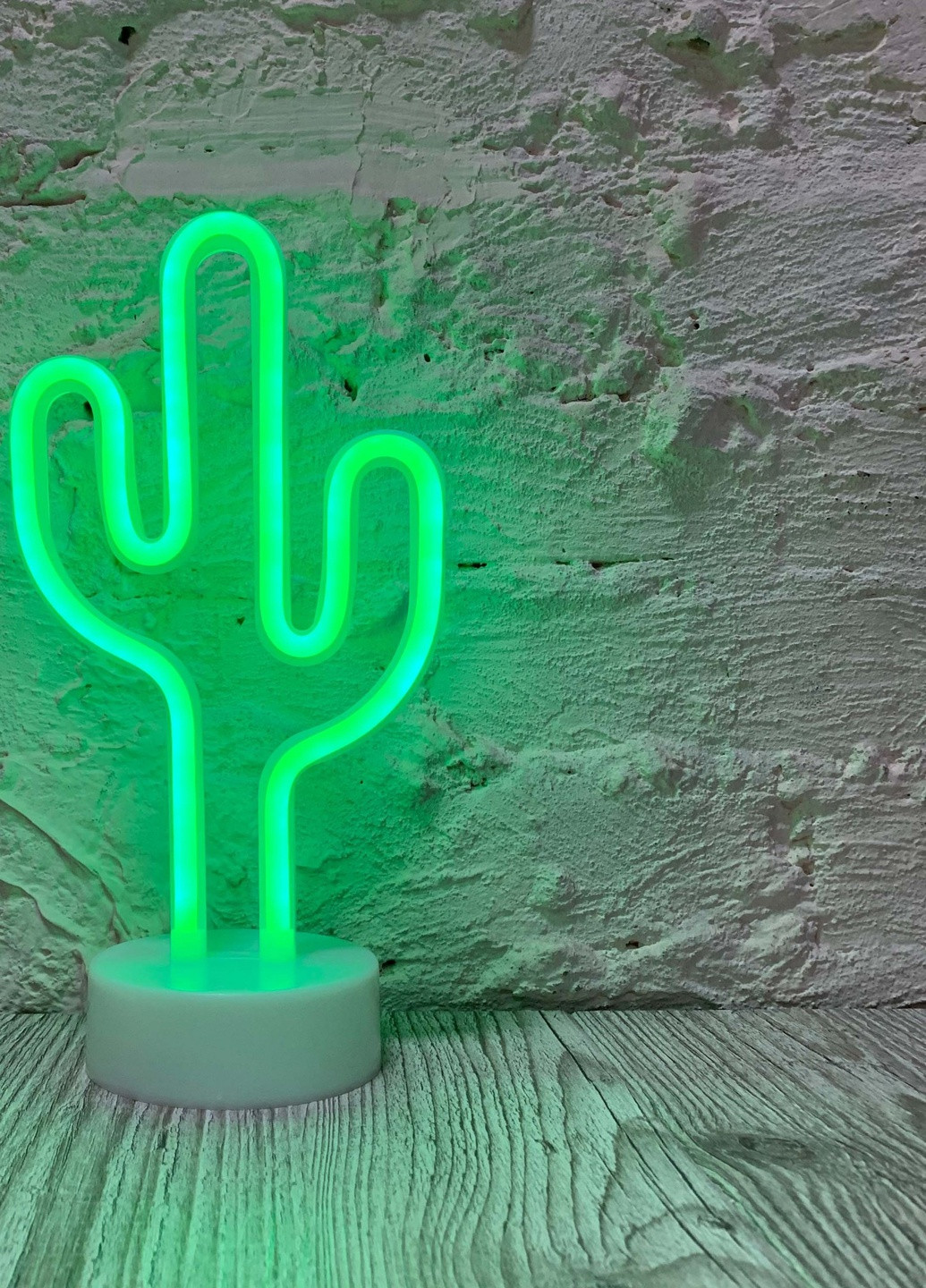Настольный декоративный неоновый светильник-ночник Кактус (29,5х14,5 см, USB или батареи) - Зеленый Forus neon decoration lamp (257033363)