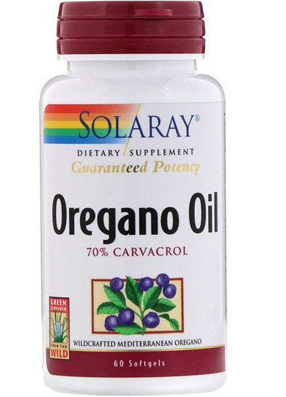 Oregano Oil, 70% Carvacrol 60 Softgels SOR41349 Solaray (256720778)