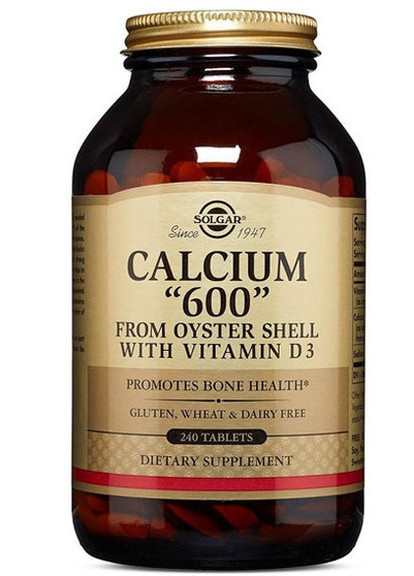 Calcium "600" from Oyster Shell with Vitamin D3 240 Tabs Solgar (256725127)