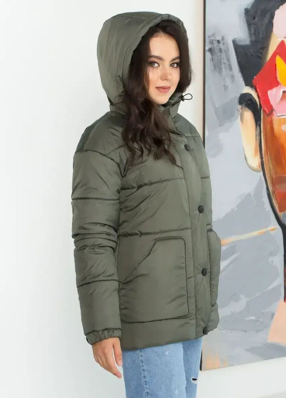 Оливкова (хакі) зимня зимова жіноча куртка SK