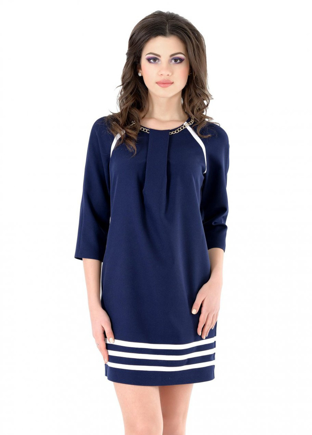 Синее сукнi норма трикотажне плаття вільного крою з кишенями (ут000036686) Lemanta