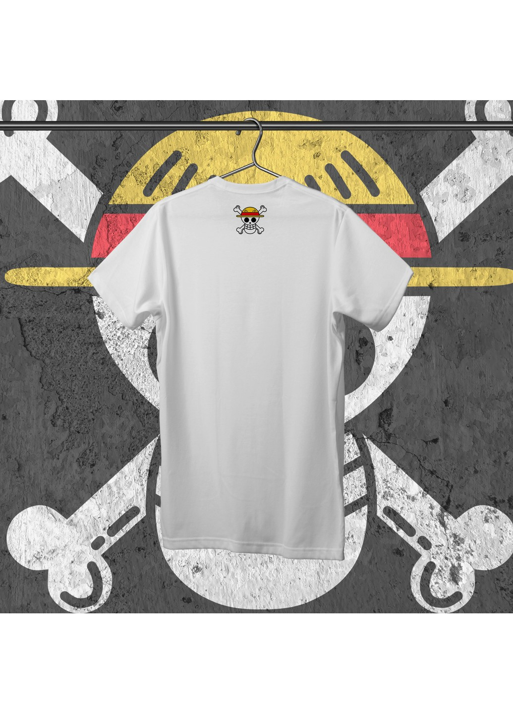 Белая футболка c принтом ван пис - luffy white No Brand