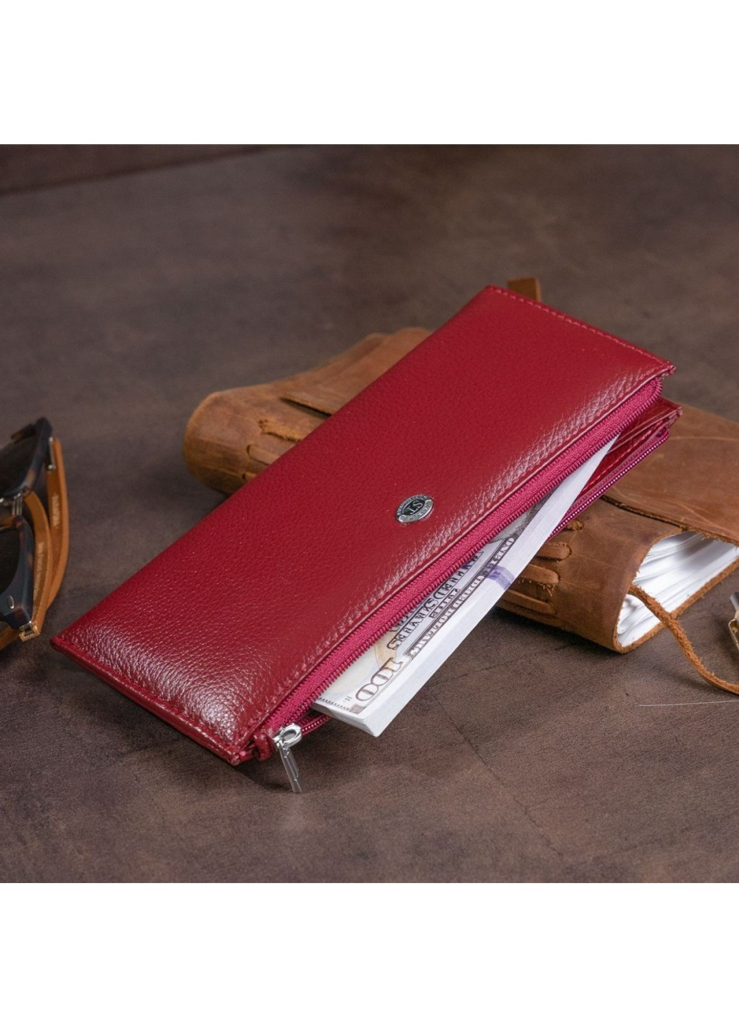 Жіночий шкіряний гаманець ST Leather 19326 Бордовий ST Leather Accessories (262523265)