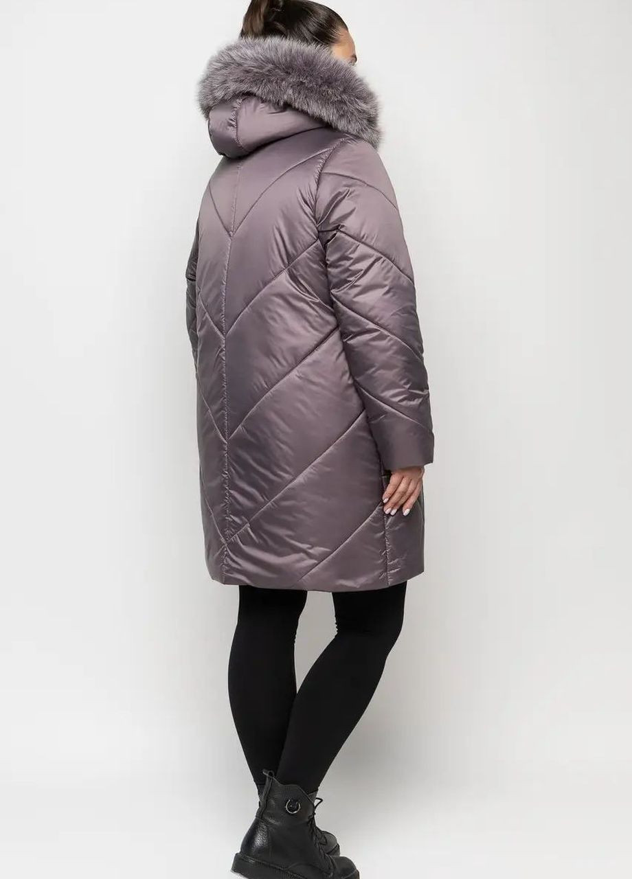 Лиловая зимняя женская зимняя куртка большого размера SK