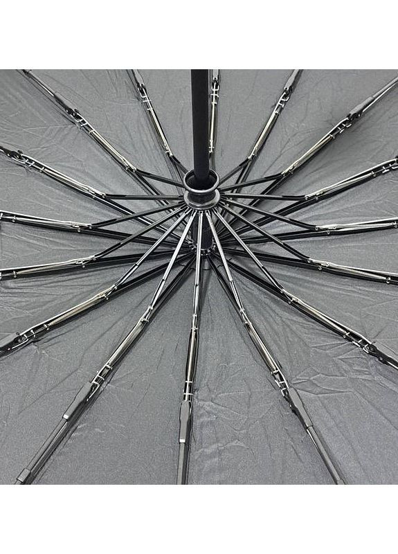 Чёрный зонт автомат feeling rain m2316m мужской, 16 спиц, прямая ручка, черный средний система антиветер (260737298)