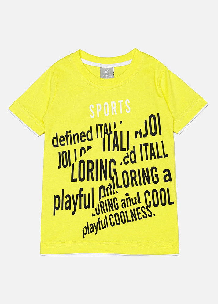 Желтая летняя футболка для мальчика цвет желтый цб-00210066 Joi Kids