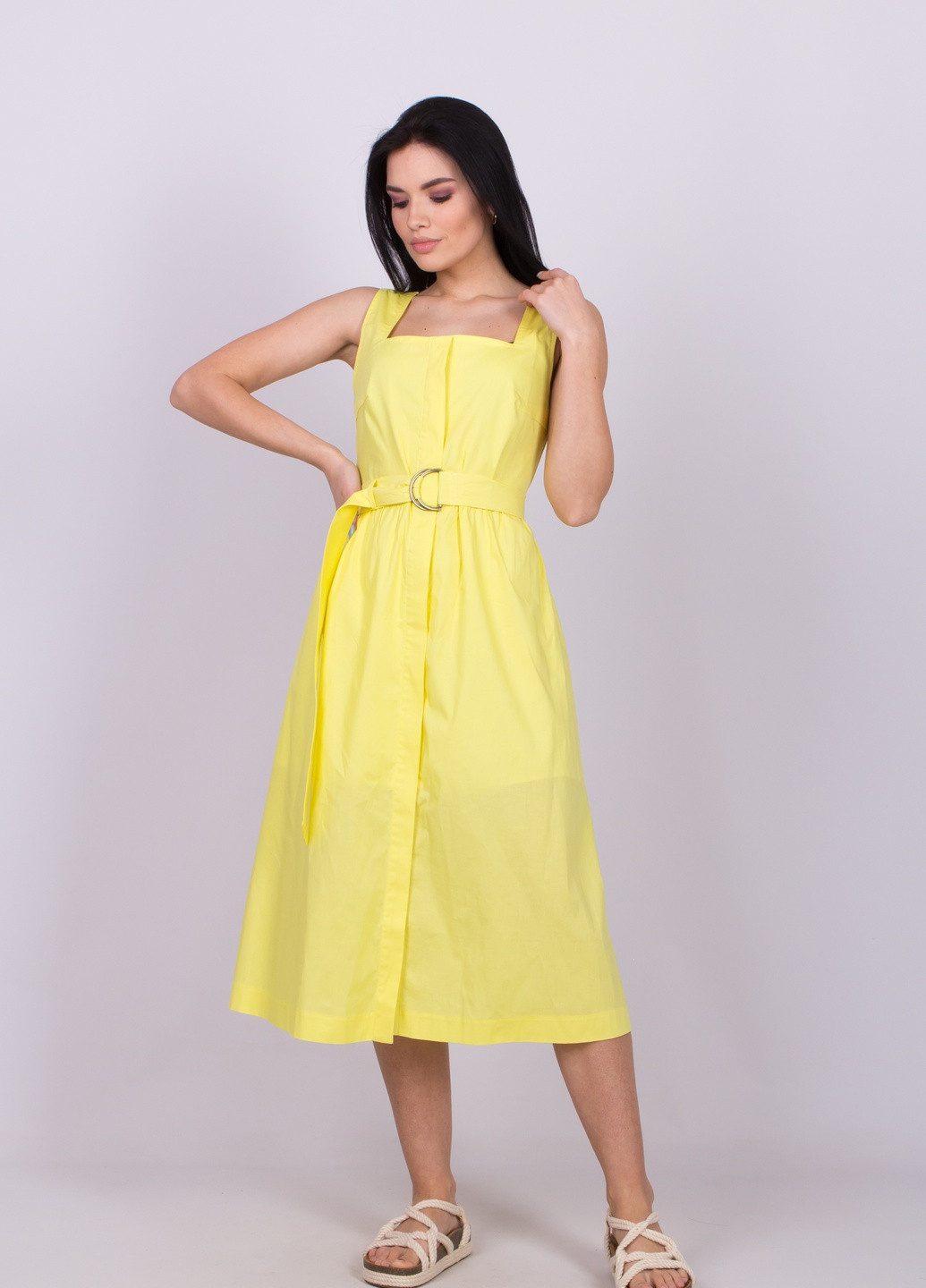Жовтий повсякденний жіноча літня сукня SK