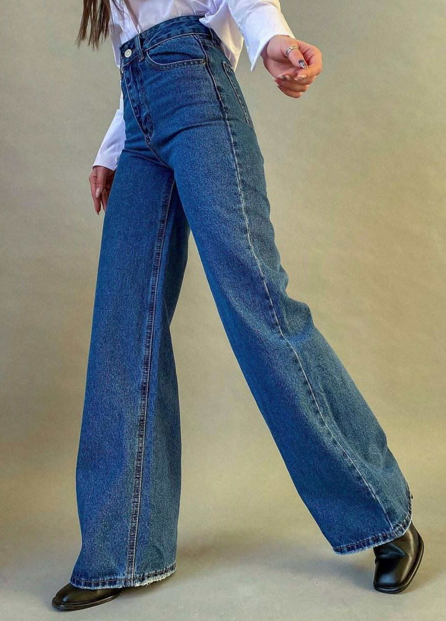 Синие женские джинсы палаццо No Brand