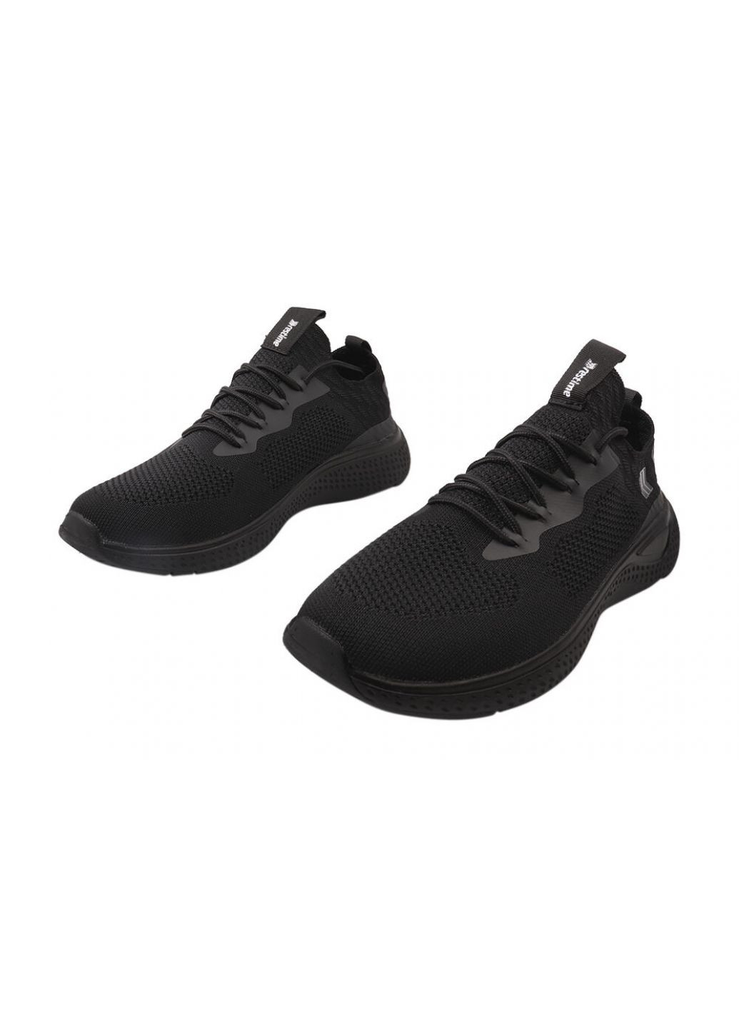 Чорні кросівки чоловічі з текстилю, на низькому ходу, на шнурівці, колір чорний, україна Restime 156-21/23LK